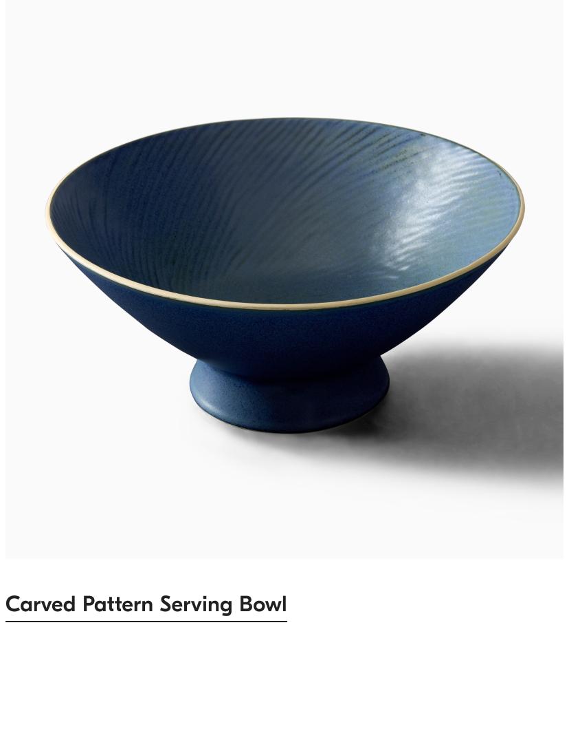 Carved Pattern Serving Bowl