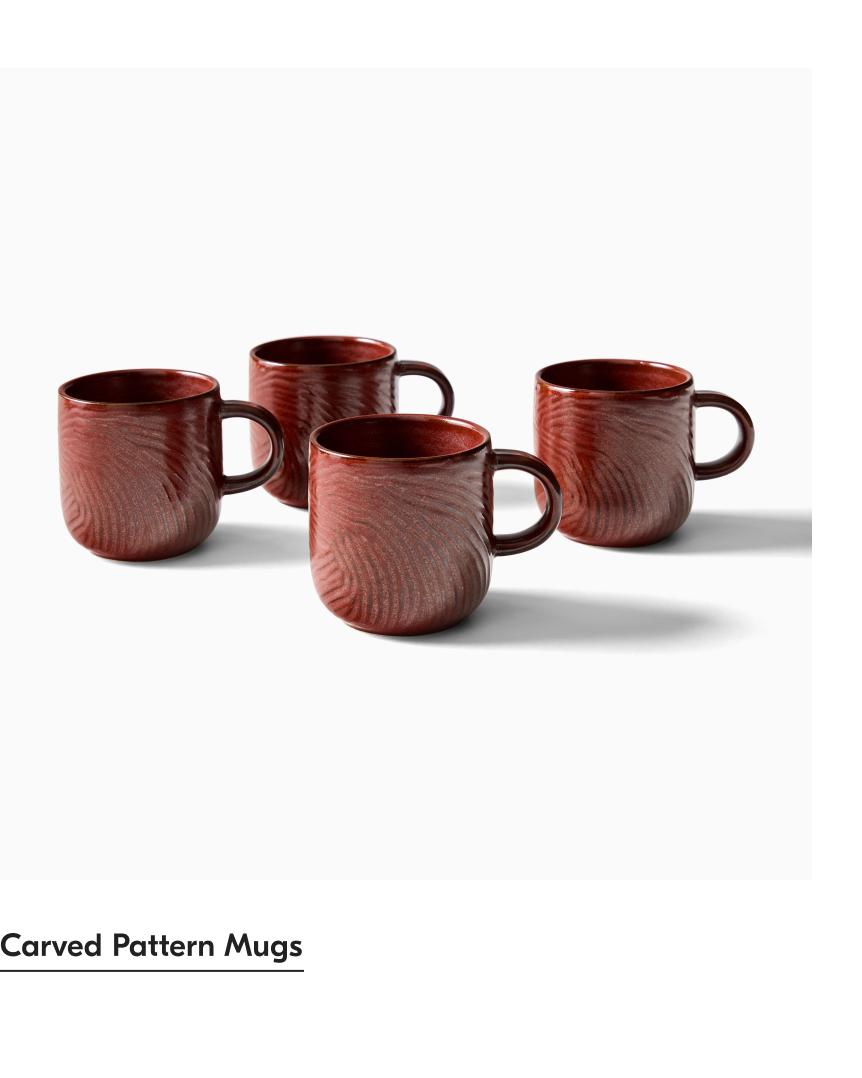 Carved pattern mugs