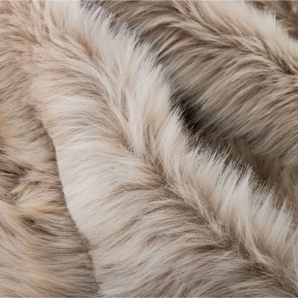 Channelled Faux Fur Throw