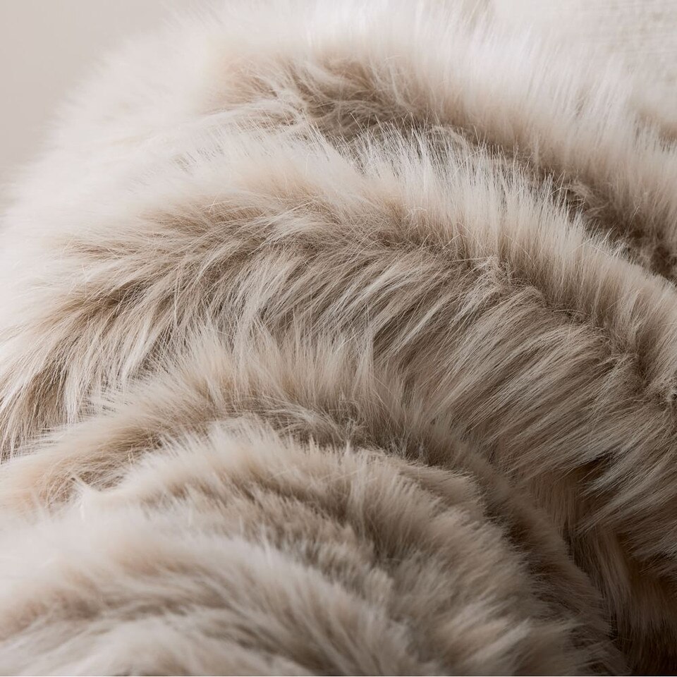 Channelled Faux Fur Throw