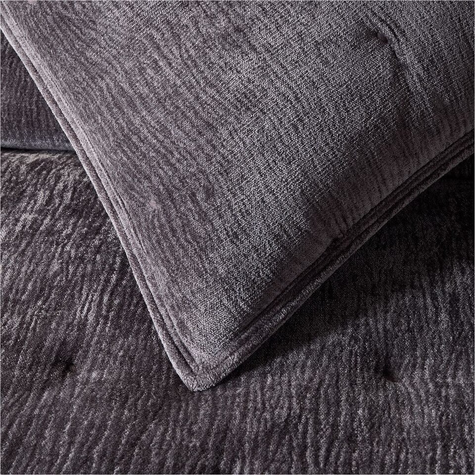 Striated Chenille Tack Stitch Coverlet & Pillowcases